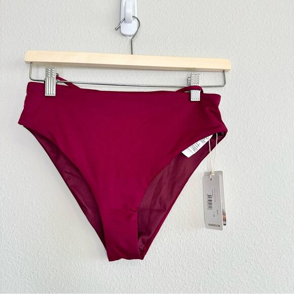 Agua Bendita Genoveva Leva Top & Safire Leva Bottom Burgundy Swimsuit Medium - Picture 6 of 7